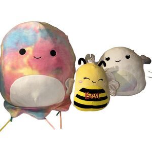 3 Squishmallows: Janet The Jellyfish SunnySunny The Bee & Magella The White Crab